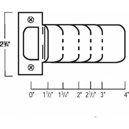 DON-JO 2-3/4" T Strike with 1-3/4" Extended Lip ETS175605